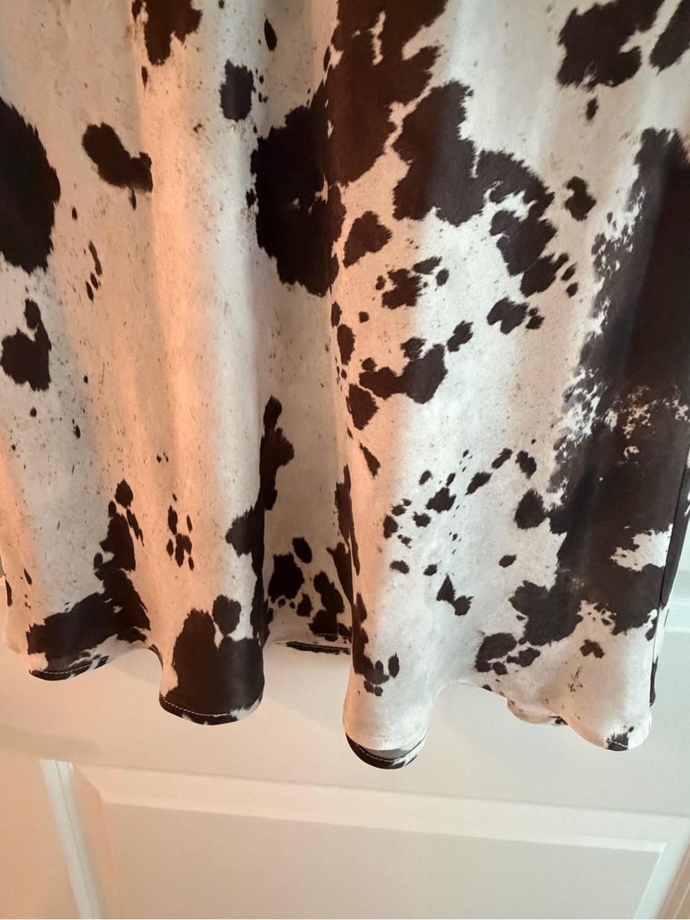 Zara Brown and Cream Cowprint Midi Skirt - Picture 4 of 6